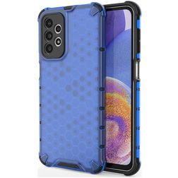 Mobigear Honeycomb Coque Samsung Galaxy A23 Coque arrière Rigide Anti-Chocs - Bleu