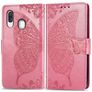 Mobigear Butterfly Housse Samsung Galaxy A40 Etui Porte-Monnaie - Rose