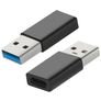 Mobiparts - Adaptateur USB-A vers USB-C - Noir