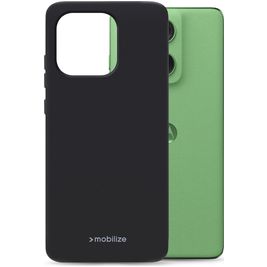 Mobilize Rubber Gelly Coque Motorola Edge 60 Coque arrière en TPU Souple - Noir