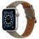 Mobigear Genova Bracelet Cuir Apple Watch Fermeture boucle ardillon - 49/46/45/44 mm - Gris