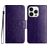 Mobigear Flowers Housse iPhone 16 Pro Max Etui Porte-Monnaie - Violet
