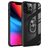 Mobigear Crystal Ring Coque iPhone 14 Pro Max Coque arrière Rigide avec Anneau-Support - Transparent / Noir