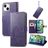 Mobigear Clover Housse iPhone 15 Plus Etui Porte-Monnaie - Violet