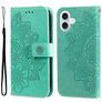 Mobigear Flowers Housse iPhone 17 Etui Porte-Monnaie - Vert