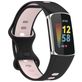 Mobigear Sport Dual Bracelet Silicone Fitbit Charge 5 Fermeture à clou et passant - Noir / Rose