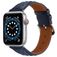 Mobigear Genova Bracelet Cuir Apple Watch Fermeture boucle ardillon - 49/46/45/44 mm - Dark Blue