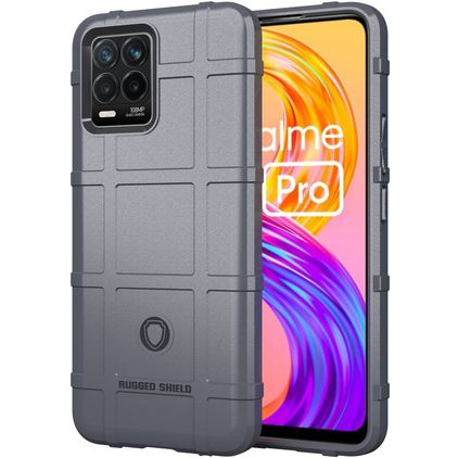 Mobigear Rugged Shield Coque Realme 8 Coque arrière en TPU Souple Anti-Chocs - Gris