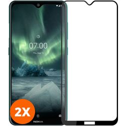 Mobigear Premium Nokia 2.1 Verre trempé Protection d'écran - Compatible Coque - Noir (Lot de 2)
