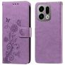 Mobigear Flowers Housse OPPO Find X9 Etui Porte-Monnaie - Violet