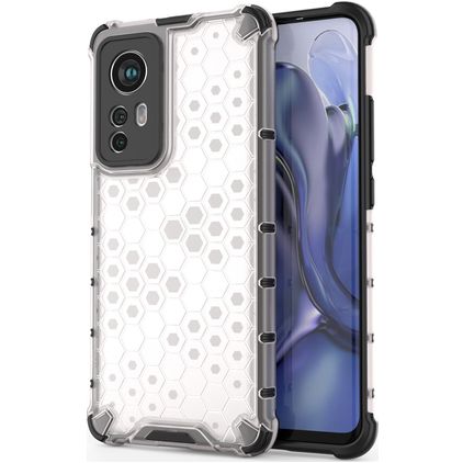 Mobigear Honeycomb Coque Xiaomi 12X Coque arrière Rigide Anti-Chocs - Blanc