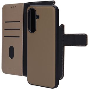Mobiparts Housse Samsung Galaxy A37 Etui avec Coque Détachable en Cuir Véritable Porte-Monnaie - Taupe