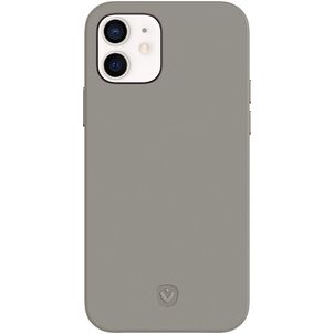 Valenta Snap Luxe Coque iPhone 12 Mini Coque arrière en Cuir Véritable - Gris