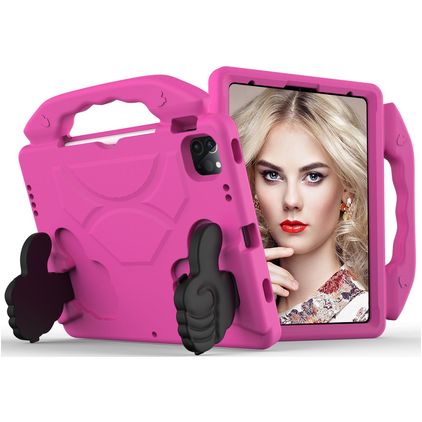 Mobigear Thumbs Up Coque iPad Pro 11 Pouces (2022) Coque de tablette pour enfants avec Poignée Enfants en EVA - Rose