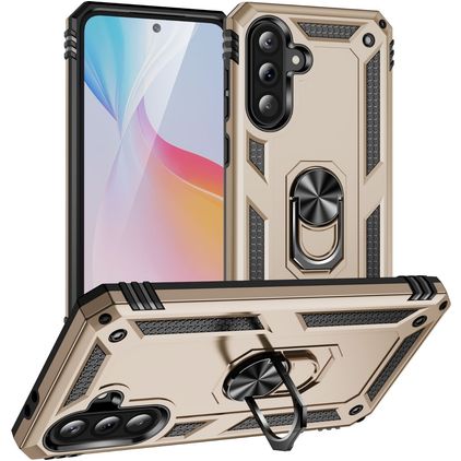 Mobigear Armor ring Coque Samsung Galaxy A36 Coque arrière Rigide Anti-Chocs avec Anneau-Support - Or