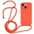 Mobigear Lanyard iPhone 14 Coque avec cordon en Silicone - Orange
