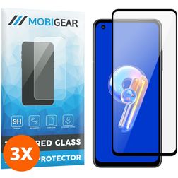 Mobigear Premium ASUS Zenfone 9 Verre trempé Protection d'écran - Compatible Coque - Noir (Lot de 3)