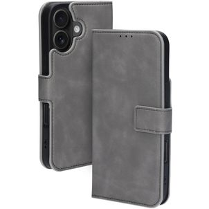 Mobiparts Classic Wallet MagSafe Housse iPhone 16 MagSafe Etui Porte-Monnaie - Granite Grey