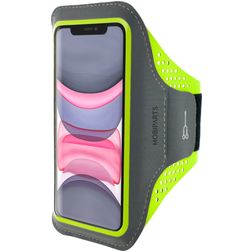 Mobiparts Comfort Fit Brassard Téléphone iPhone 11 Brassard Coque de Sport en Neoprène - Neon Green