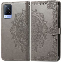 Mobigear Mandala Vivo V21 Étui Portefeuille - Gris