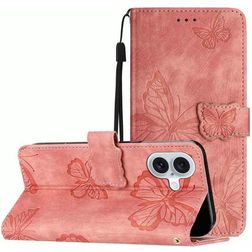 Mobigear Butterfly Housse iPhone 17 Etui Porte-Monnaie - Rose