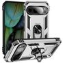 Mobigear Armor Ring Google Pixel 9 Plastique rigide Coque arrière Antichoc avec bague de maintien - Argent