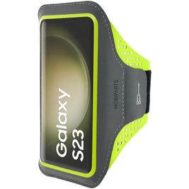 Mobiparts Comfort Fit Brassard Téléphone Samsung Galaxy S23 Brassard Coque de Sport en Neoprène - Neon Green