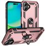 Mobigear Armor Ring Coque iPhone 17 Coque arrière Rigide Anti-Chocs avec Anneau-Support - Rose doré