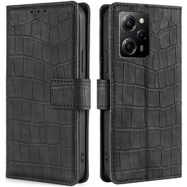 Mobigear Croco Housse POCO X5 Pro Etui Porte-Monnaie - Noir