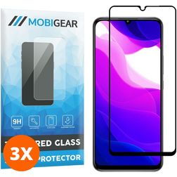 Mobigear Premium Xiaomi Mi 10 Lite Verre trempé Protection d'écran - Compatible Coque - Noir (Lot de 3)