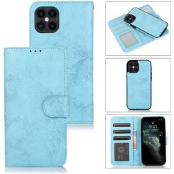 Mobigear Wallet Housse iPhone 12 Etui avec Coque Détachable Porte-Monnaie - Baby Blue