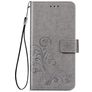 Mobigear Clover Housse OPPO Reno 4 Etui Porte-Monnaie - Gris