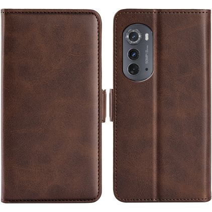 Mobigear Slim Magnet Housse Motorola Edge (2022) Etui Porte-Monnaie - Marron