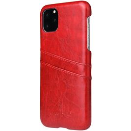 Fierre Shann Premium Card Coque iPhone 11 Coque arrière avec Porte-Cartes - Rouge