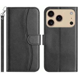 Mobigear S Line Housse iPhone 17 Pro Etui Porte-Monnaie - Noir