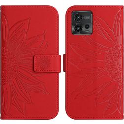 Mobigear Sunflower Housse Motorola Moto G72 Etui Porte-Monnaie - Rouge