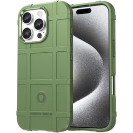 Mobigear Rugged Shield Coque iPhone 16 Pro Coque arrière en TPU Souple Anti-Chocs - Vert