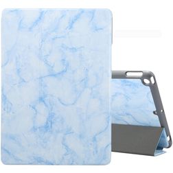 Mobigear Tri-Fold Marble Coque iPad 7 (2019) Etui + Porte-crayon - Bleu