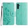 Mobigear Flowers Housse Samsung Galaxy A56 Etui Porte-Monnaie - Vert