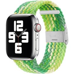 Mobigear Braided Bracelet Nylon Apple Watch Fermeture à pince - 49/46/45/44 mm - Citron vert