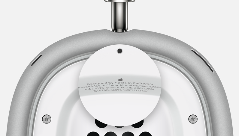 Texte sur l'écouteur AirPods Max