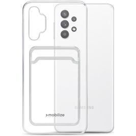 Mobilize Gelly Card Coque Transparente Samsung Galaxy A32 5G Coque arrière en TPU Souple avec Porte-Cartes - Transparent