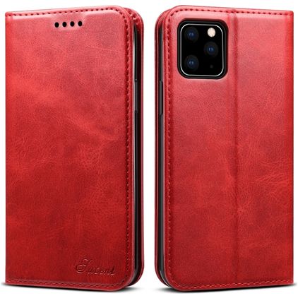 Suteni Art iPhone 11 Étui Portefeuille - Rouge