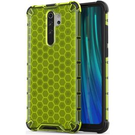 Mobigear Honeycomb Coque Xiaomi Redmi Note 8 Pro Coque arrière Rigide Anti-Chocs - Vert