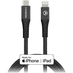 Mobilize Strong Nylon - Câble USB-C vers Apple Lightning MFI 1 mètre - Noir