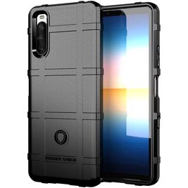 Mobigear Rugged Shield Coque Sony Xperia 10 III Coque arrière en TPU Souple Anti-Chocs - Noir