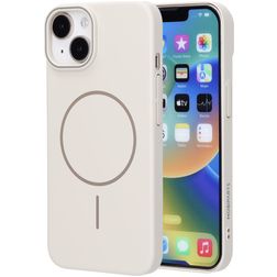 Mobiparts Slim Line Coque iPhone 14 MagSafe Coque arrière Rigide - Off White