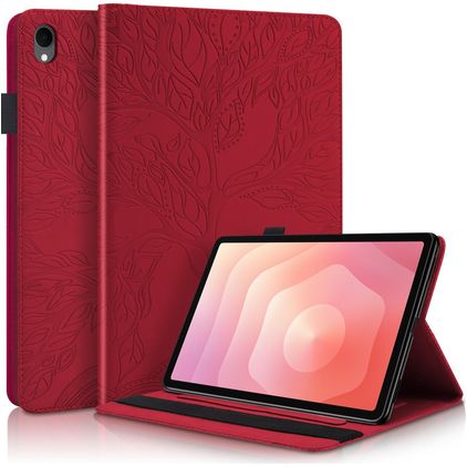 Mobigear Tree Samsung Galaxy Tab S11 Étui + Porte-stylet - Rouge