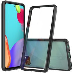 Mobigear Crystal Coque Samsung Galaxy A52s 5G Coque arrière Rigide - Transparent / Noir