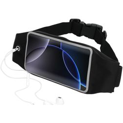 Mobiparts Comfort Fit Belt Brassard Téléphone iPhone 16 Pro Max Ceinture Coque de Sport en Neoprène - Noir